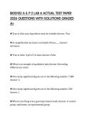 BIOD152 A & P 2 LAB 6 ACTUAL TEST PAPER 2026 QUESTIONS WITH SOLUTIONS GRADED A&plus;