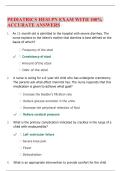 PEDIATRICS HESI PN EXAM WITH 100&percnt; ACCURATE ANSWERS