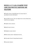 BIOD152 A & P 2 LAB 6 EXAMPREP STUDY GUIDE 2026 PRACTICE QUESTIONS AND SOLUTIONS
