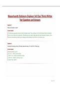 Massachusetts Stationary Engineer 3rd Class Thirds Written Test Questions and Answers&period;