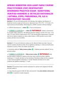 SPRING SEMESTER 2026 AANP FAMILY NURSE PRACTITIONER &lpar;FNP&rpar; RESPIRATORY DISORDERS PRACTICE EXAM PDF &vert; 250&plus; QUESTIONS&comma; VERIFIED ANSWERS & DETAILED RATIONALES &vert; ASTHMA&comma; COPD&comma; PNEUMONIA&comma; PULMONARY EMBOLISM&comma; ILD & RESPIRATORY FAILURE &vert; UPDATED BOARD PREP