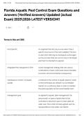 Florida Aquatic Pest Control Exam Questions and Answers &lpar;Verified Answers&rpar; Updated &lpar;Actual Exam&rpar; 20252026 LATEST VERSION&excl;&excl;