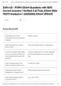 SAFe 6&period;0 - POPM EXAM Questions with 100&percnt; Correct Answers &vert; Verified &vert;&vert; ACTUAL EXAM 2026 TEST&excl;&excl; Graded A&plus; &vert; 2025&vert;2026 EXAM UPDATE