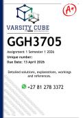 GGH3705 Assignment 2 &lpar;DETAILED ANSWERS&rpar; Semester 1 2026 - DISTINCTION GUARANTEED 
