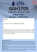 GGH3705 Assignment 1 &lpar;ANSWERS&rpar; Semester 1 2026 - DISTINCTION GUARANTEED