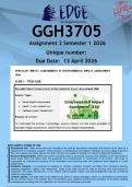 GGH3705 Assignment 2 &lpar;ANSWERS&rpar; Semester 1 2026 - DISTINCTION GUARANTEED