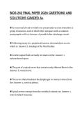 BIOS 242 FINAL PAPER 2026 QUESTIONS AND SOLUTIONS GRADED A&plus;