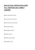BIOS 252 2026 CERTIFICATION SCRIPT FULL QUESTIONS AND CORRECT ANSWERS