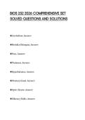 BIOS 252 2026 COMPREHENSIVE SET SOLVED QUESTIONS AND SOLUTIONS