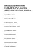 BIOS252 EXAM 2 ANATOMY AND PHYSIOLOGY III ACTUAL EXAM 2026 QUESTIONS WITH SOLUTIONS GRADED A&plus;