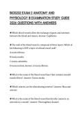 BIOS252 EXAM 2 ANATOMY AND PHYSIOLOGY III EXAMINATION STUDY GUIDE 2026 QUESTIONS WITH ANSWERS