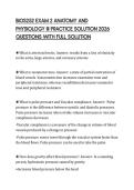 BIOS252 EXAM 2 ANATOMY AND PHYSIOLOGY III PRACTICE SOLUTION 2026 QUESTIONS WITH FULL SOLUTION