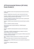 AP Environmental Science &lpar;All Units&rpar; Exam-Graded A