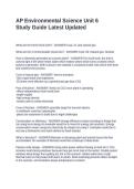 AP Environmental Science Unit 6 Study Guide Latest Updated