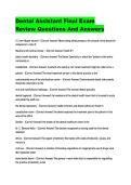 Dental Assistant Final Exam Review Questions And Answers