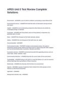 APES Unit 0 Test Review Complete Solutions