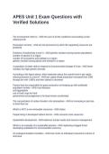 APES Unit 1 Exam Questions with Verified Solutions