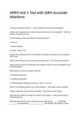 APES Unit 1 Test with 100&percnt; Accurate Solutions