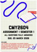 CMY2604 Assignment 1 Semester 1 Memo &vert; Due 25 March 2026