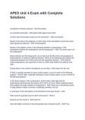 APES Unit 4 Exam with Complete Solutions
