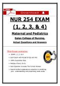 Complete Exam Bank&colon; NUR 254 Maternal & Pediatric Nursing &ndash; Exams 1-4 &lpar;Galen College of Nursing&rpar;