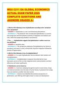WGU C211 OA GLOBAL ECONOMICS ACTUAL EXAM PAPER 2026 COMPLETE QUESTIONS AND ANSWERS GRADED A&plus;