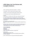 APES Water Unit Test Review with Complete Solutions