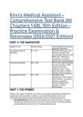 Kinn&rsquo;s Medical Assistant 15th Edition Test Bank &lpar;Chapters 1-58&rpar; &vert; 2026&sol;2027 Exam Prep & Rationales  