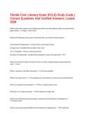Florida Civic Literacy Exam &lpar;FCLE&rpar; Study Guide &vert; Correct Questions & Verified Answers &vert; Latest 2026