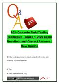 ACI Concrete Field-Testing Technician Grade 1 &lpar;ACI-CFT1&rpar; &ndash; 133 Exam Questions on ASTM C172&comma; C143&comma; C138 & C231