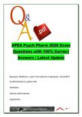 APEA Psych Pharmacology &lpar;PSYCH-PHARM&rpar; &ndash; 46 Exam Questions on Antidepressants&comma; ADHD Drugs&comma; Antipsychotics & Insomnia Treatment