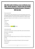 NBC-HWC Health & Wellness Coach Certification Exam 2026 - ACTUAL Questions &plus; Answers with Case Studies & Motivational Interviewing Scenarios&vert; 5 Domains &vert; 98&percnt; Pass Rate
