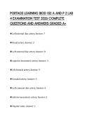 PORTAGE LEARNING BIOD 152 A AND P 2 LAB 4 EXAMINATION TEST 2026 COMPLETE QUESTIONS AND ANSWERS GRADED A&plus;