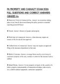 PA PROPERTY AND CASUALTY EXAM 2026 FULL QUESTIONS AND CORRECT ANSWERS GRADED A&plus;