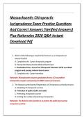 Massachusetts Chiropractic  Jurisprudence Exam Practice Questions  And Correct Answers &lpar;Verified Answers&rpar;  Plus Rationales 2026 Q&A Instant  Download Pdf 