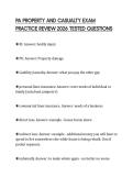 PA PROPERTY AND CASUALTY EXAM PRACTICE REVIEW 2026 TESTED QUESTIONS