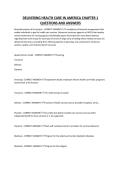 DELIVERING HEALTH CARE IN AMERICA CHAPTER 1 QUESTIONS AND ANSWERS
