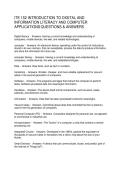 ITE 152 INTRODUCTION TO DIGITAL AND  INFORMATION LITERACY AND COMPUTER  APPLICATIONS QUESTIONS & ANSWERS