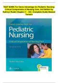 Davis Advantage Test Bank for Pediatric Nursing&colon; Critical Components of Nursing Care&comma; 3rd Edition &ndash; Complete Guide &lpar;Chapters 1&ndash;22&rpar; by Kathryn Rudd &vert; Newest Version
