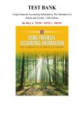 Test Bank for Using Financial Accounting Information&colon; The Alternative to Debits and Credits 10th Edition by Gary A&period; Porter&comma; Curtis L&period; Norton&comma; Chapter 1-13 &vert; All Chapters