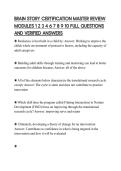 BRAIN STORY CERTIFICATION MASTER REVIEW MODULES 1 2 3 4 6 7 8 9 10 FULL QUESTIONS AND VERIFIED ANSWERS