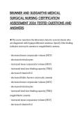 BRUNNER AND SUDDARTHS MEDICAL SURGICAL NURSING CERTIFICATION ASSESSMENT 2026 TESTED QUESTIONS AND ANSWERS