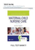 Test Bank &ndash; Davis Advantage for Maternal-Child Nursing Care &lpar;3rd Edition&rpar; &vert; Latest Exam Questions with Verified Answers &vert; High Distinction Nursing Study Resource