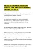 BSC1005 EXAM ONE INTRODUCTORY BIOLOGY FINAL PAPER 2026 COMPLETE ANSWERS GRADED A&plus;
