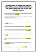HIPAA AND PRIVACY ACT TRAINING EXAM 2026 &lpar;DHA-US001&rpar;- ACTUAL Questions & ANSWERS &vert; CHPS&sol;CHPE Exam Prep &vert; Privacy & Security Rules &vert; 98&percnt; Pass Rate&vert; NEW 2025&sol;2026 UPDATE&excl;&excl;&excl;&excl;