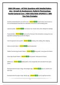 2026 CPN exam - ACTUAL Questions with Detailed Rationales &vert; Growth & Development&comma; Pediatric Pharmacology&comma; Family-Centered Care &vert; NEW 2025&sol;2026 UPDATE&excl;&excl;&excl;&excl; &vert; 98&percnt; Pass Rate Strategies
