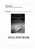 Test bank for Medical-Surgical Nursing&colon; Focus on Clinical Judgment Third&comma; North American Edition with detailed questions and answers graded A&plus;