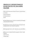 PRINCIPLES OF CORPORATE FINANCE BY RICHARD PRACTICE TEST 2026 WORKED SOLUTIONS