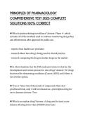 PRINCIPLES OF PHARMACOLOGY COMPREHENSIVE TEST 2026 COMPLETE SOLUTIONS 100&percnt; CORRECT