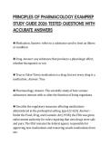 PRINCIPLES OF PHARMACOLOGY EXAMPREP STUDY GUIDE 2026 TESTED QUESTIONS WITH ACCURATE ANSWERS